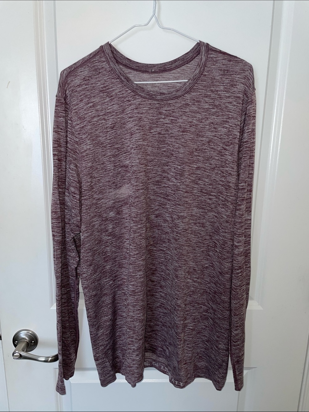 Men's Lululemon athletic Long-Sleeve Heathered Purple long sleeve top Shirt